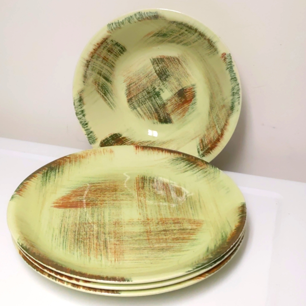 Vintage Vernonware Raffia Hand Painted Dishes
